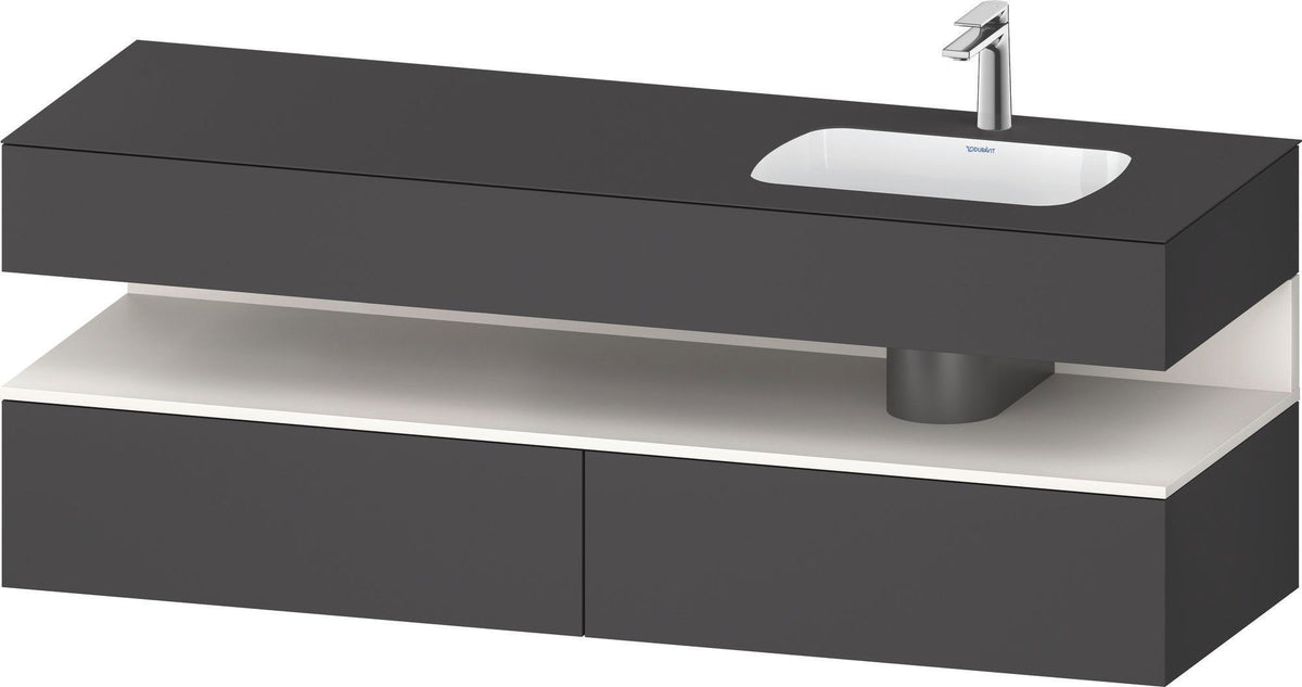 DURAVIT Qatego Einbauwaschtisch mit Konsolenwaschtischunterbau 1600 mm Weiß Matt