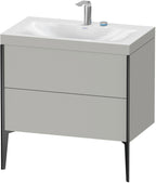 Spanplatte / 2Ausz.,2Hl,schwarz / betongrau matt