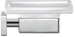Duravit Karree Seifenschale in Chrom mit weißer Glasablage – Wandmontage