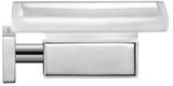 Duravit Karree Seifenschale in Chrom mit weißer Glasablage – Wandmontage