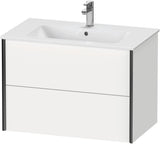Duravit XViu Waschtischunterbau wandhängend 810 mm, 2 Schubkästen, champagner matt/weiß matt – ohne Griff, mit Tip-On-Technik