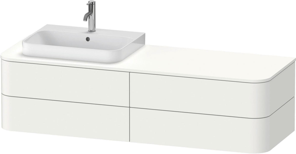 DURAVIT Happy D.2 Konsolenwaschtischunterbau 1600 mm taupe supermatt mit Tip-on und LED