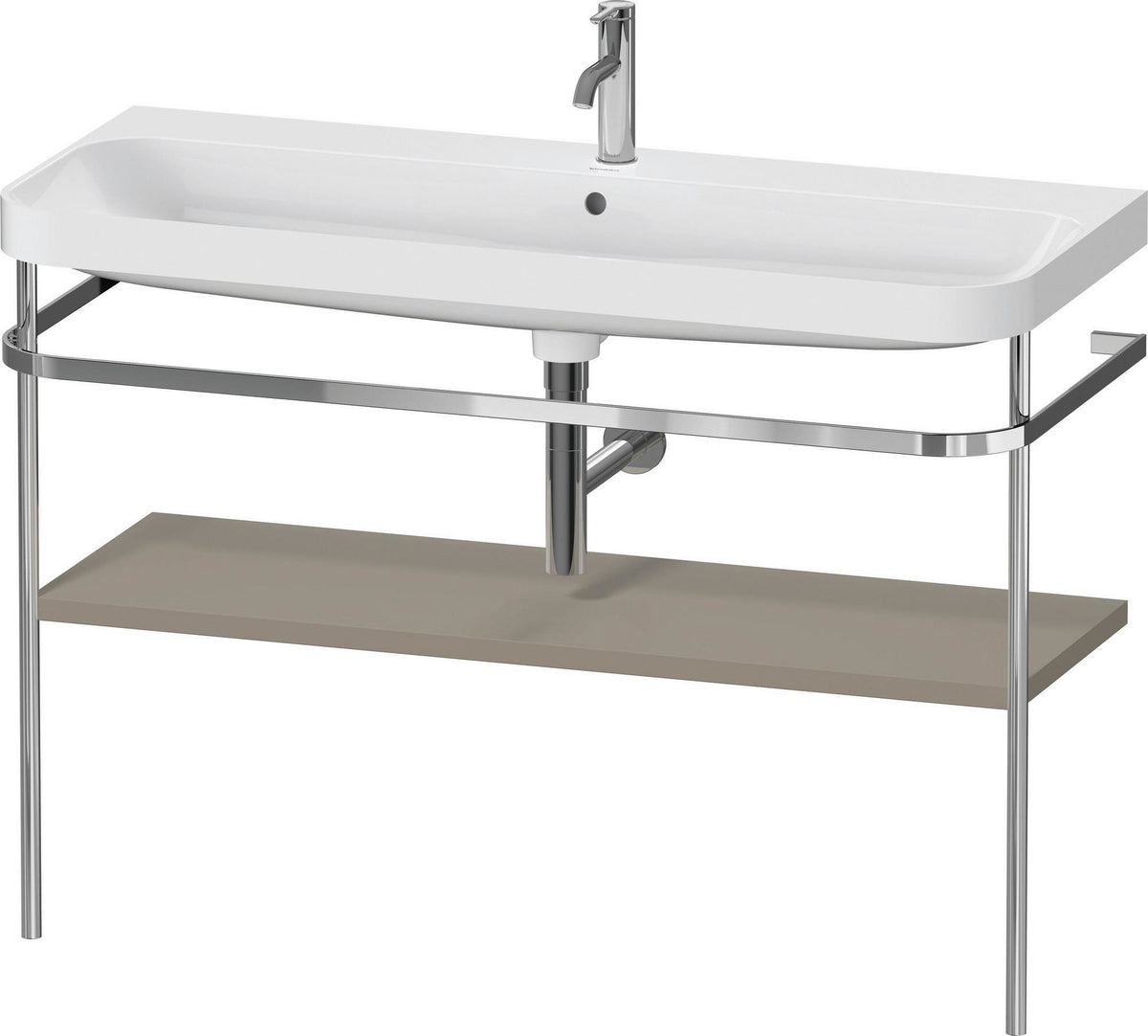 Duravit Happy D.2 c-shaped Waschtischset 1175 mm mit Metallkonsole und Waschschüssel