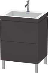 Duravit L-Cube c-bonded Waschtischset 698x600x480 mm, graphit matt, 2 Auszüge, bodenstehend