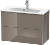 DURAVIT XSquare Waschtischunterbau 810 mm Flannel Grey Hochglanz, 2 Schubkästen, wandhängend