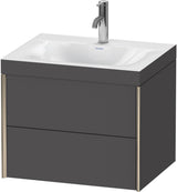 DURAVIT XViu Waschtischunterbau 600 mm, 2 Schubkästen, champagner matt/graphit matt