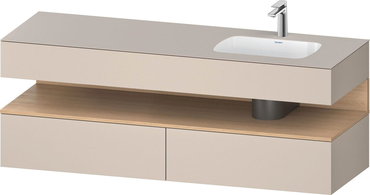 DURAVIT Qatego Einbauwaschtisch mit Konsolenwaschtischunterbau 1600 mm Weiß Matt
