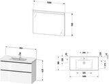 DURAVIT D-Neo Möbel-Set wandhängend 1000x480mm mit Waschtisch, Unterbau, Spiegel Eiche Sch.