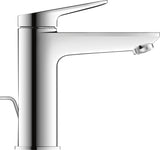 Duravit Wave Einhebel-Waschtischmischer FreshStart mit Zugstange, Chrom – 122 mm Ausladung
