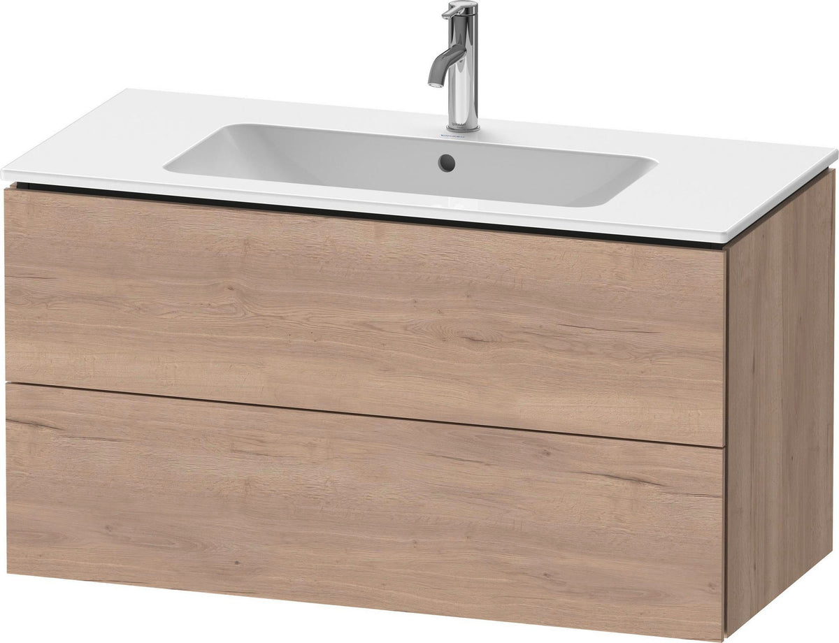Duravit L-Cube Waschtischunterbau 1020 mm taupe matt – wandhängend, 2 Schubkästen, Tip-On