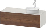 DURAVIT White Tulip Waschtischunterbau 1300 mm wandhängend, 2 Schubkästen, Becken rechts, Nordic Weiß seidenmatt