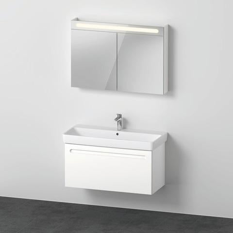 Duravit No.1 Möbel-Set 1000x450mm mit Waschtisch, Unterbau, Spiegel und LED-Beleuchtung in Graphit Matt