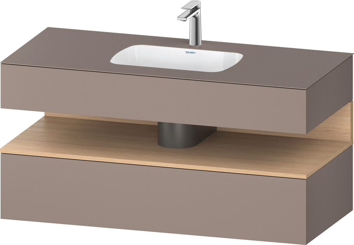 DURAVIT Qatego Studio F. A. Porsche Einbauwaschtisch mit Konsolenwaschtischunterbau 1200 mm Weiß Matt