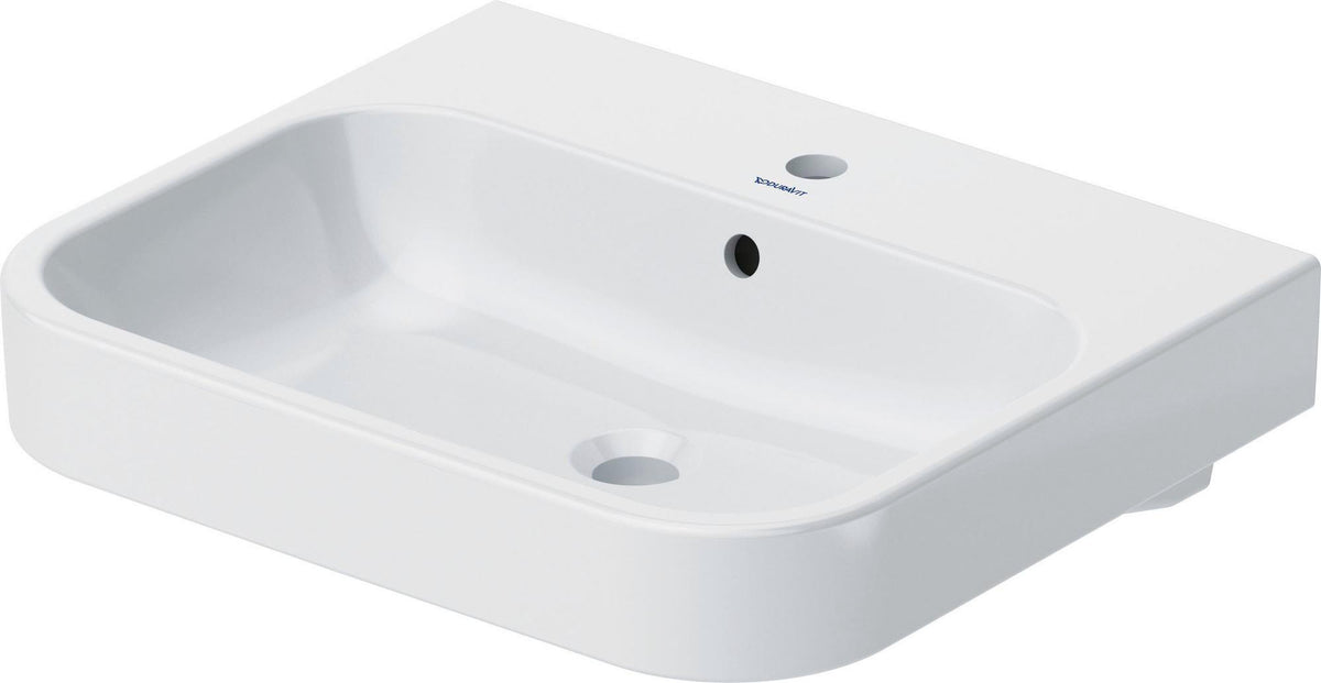 DURAVIT Möbelwaschtisch Happy D.2 600 mm mit Überlauf, 1 Hahnloch, weiß