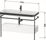 Duravit Waschtischset Happy D.2 Plus 1175x490mm ein Hahnloch taupe supermatt