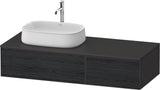 DURAVIT Zencha Konsolenwaschtischunterbau Eiche Anthrazit 1300 mm mit 2 Auszügen