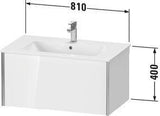Duravit Waschtischunterbau XVIU 810 mm weiß matt mit Tip-On-Technik und Auszug