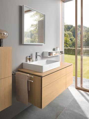 DURAVIT DuraSquare Möbel-Waschtisch 600 mm, DuraCeram, weiß, mit Hahnlochbank, ohne Überlauf