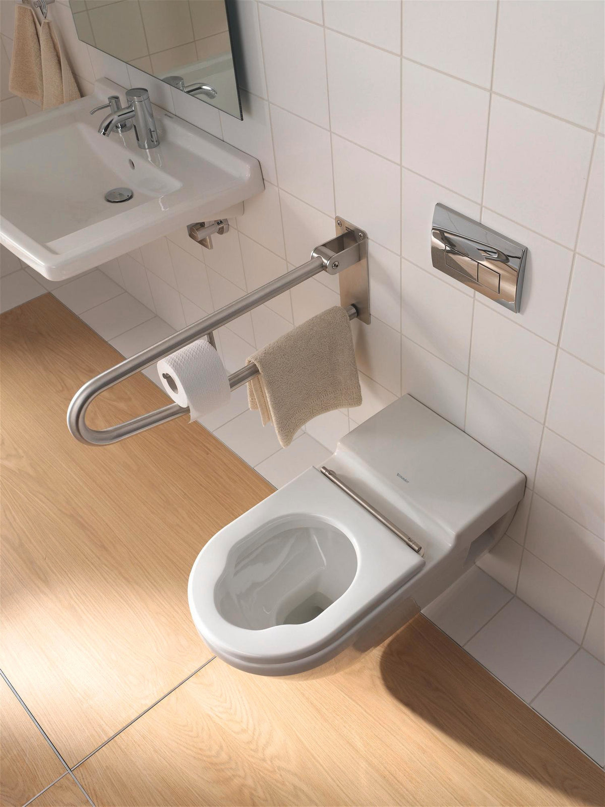 Duravit Waschtisch Starck 3 Vital 600 mm mit Überlauf und Hahnlochbank, weiß