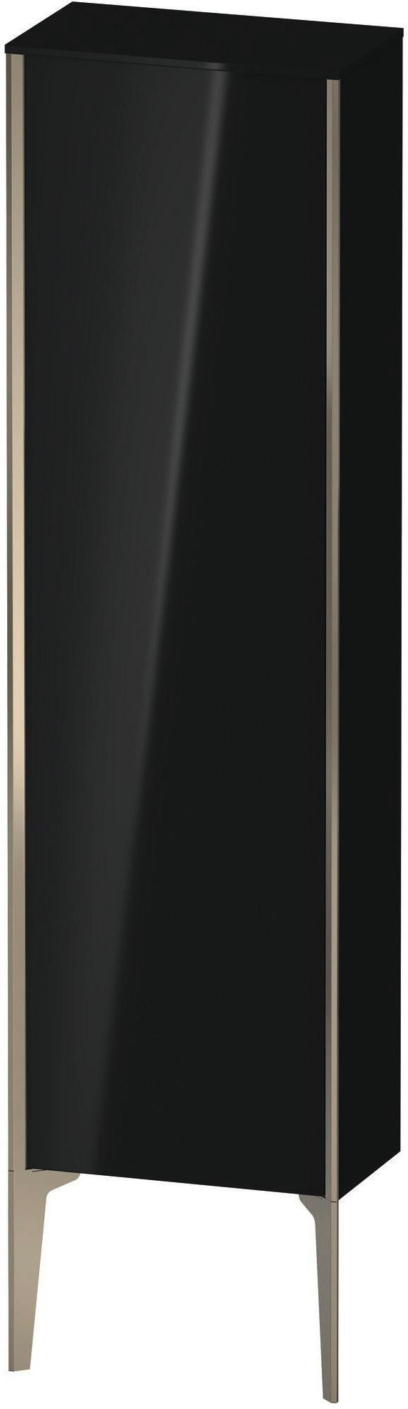 DURAVIT XViu Halbhochschrank 1330 mm, 1 Tür, schwarz hochglanz, Tip-on Technik