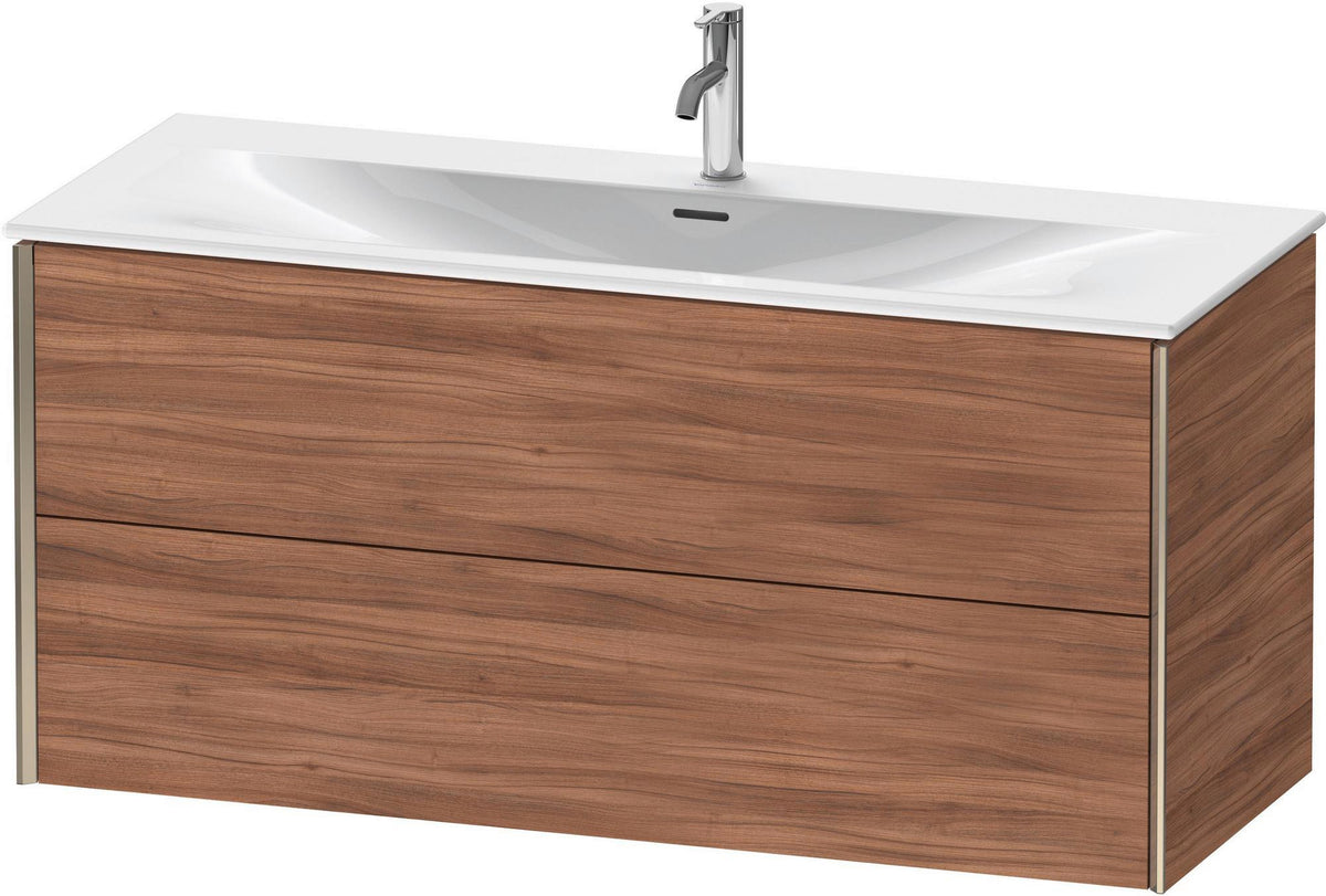 DURAVIT XViu Waschtischunterbau wandhängend 1210 mm, 2 Schubkästen, weiß matt – ohne Griff, mit Tip-On-Technik