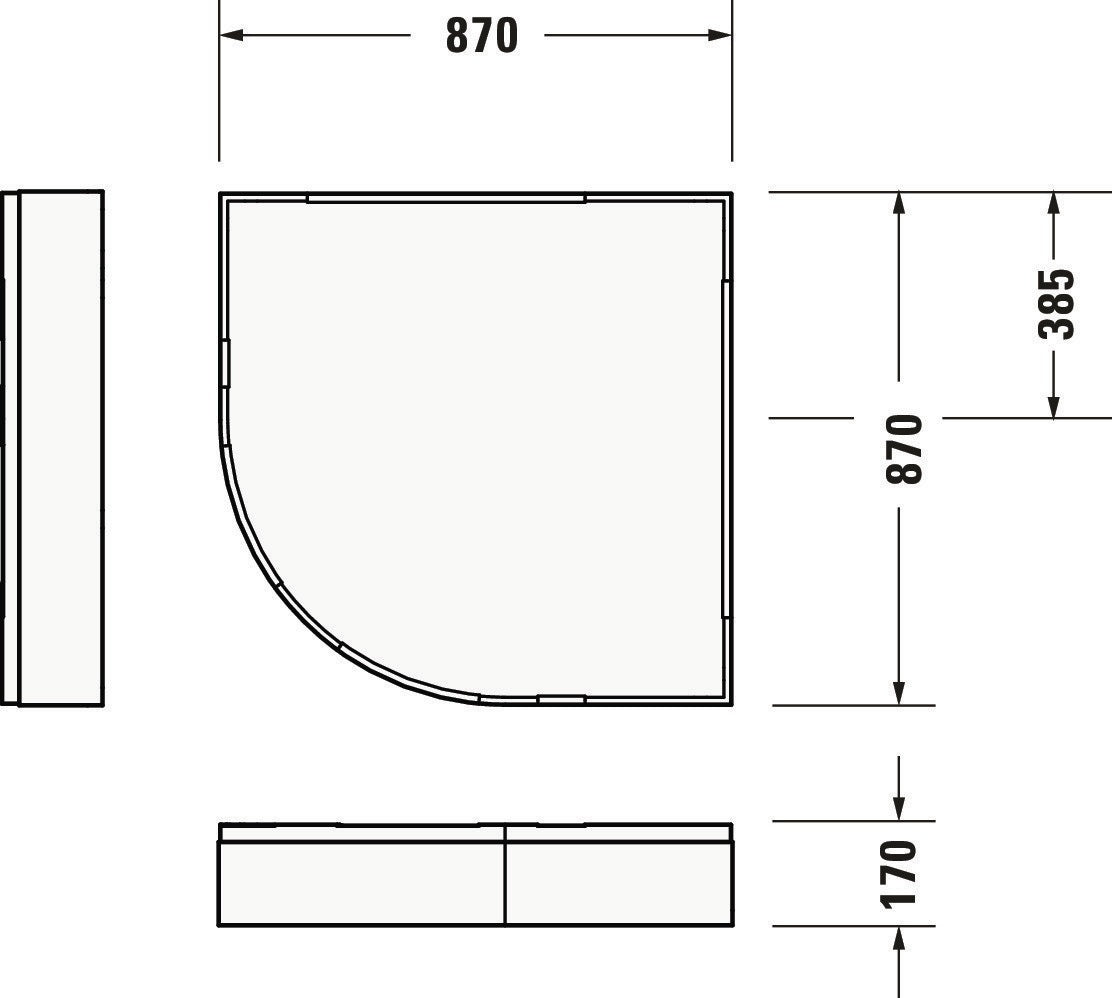 Duravit Wannenträger D-CODE 800x800 mm – Quadratischer Duschwannenträger aus Polystyrol