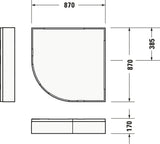 Duravit Wannenträger D-CODE 800x800 mm – Quadratischer Duschwannenträger aus Polystyrol