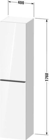 DURAVIT D-Neo Hochschrank 400x360x1760 mm Eiche Terra Matt 1 Tür Anschlag links