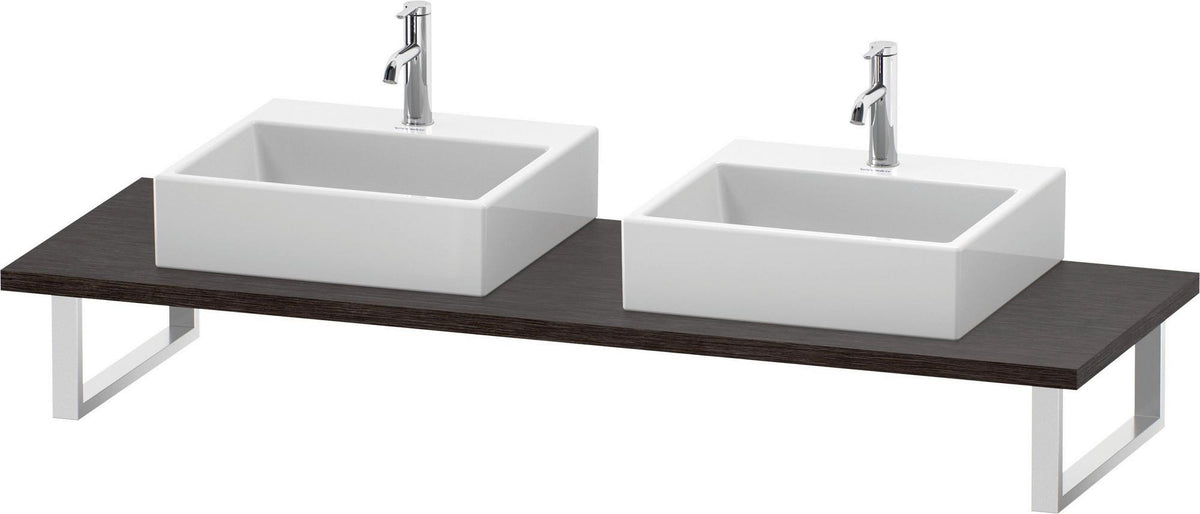 Duravit L-Cube Konsole variabel – 2 Ausschnitte, 550 mm Tiefe, Weiß Matt