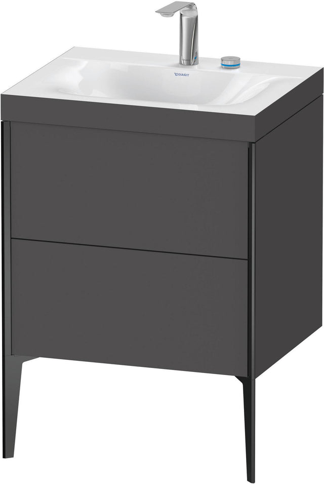 DURAVIT XViu c-bonded Waschtischunterbauset 610x600x480 mm, 2 Auszüge, schwarz matt / graphit matt