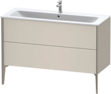 DURAVIT XViu Waschtischunterbau bodenstehend 1210 mm, 2 Auszüge, champagner matt/weiß matt