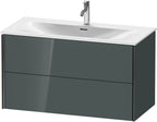 dolomiti grey hochglanz / grau / 2Schubk.,schwarz matt/dolom.grey