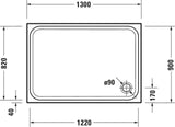 DURAVIT D-Code Duschwanne 1300x900x85 mm Weiß Sanitäracryl rechteckig