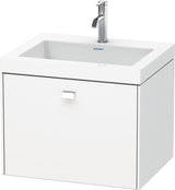 DURAVIT Brioso c-bonded Waschtischset 600 mm, wandhängend, Betongrau Matt, 1 Auszug