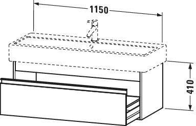 DURAVIT Ketho Waschtischunterbau 1150 mm weiß matt, 1 Auszug, wandhängend, Soft-Close