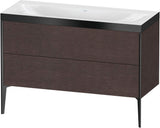 DURAVIT XViu c-bonded Waschtischunterbauset 1200 mm, 2 Auszüge, Eiche/Schwarz matt