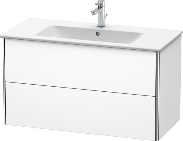 Duravit XSQUARE Waschtischunterbau 1010 mm s-matt mit 2 Schubkästen und Ahorn Innenausstattung