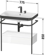 Duravit Waschtischset Happy D.2 Plus 775x490mm ein Hahnloch taupe supermatt