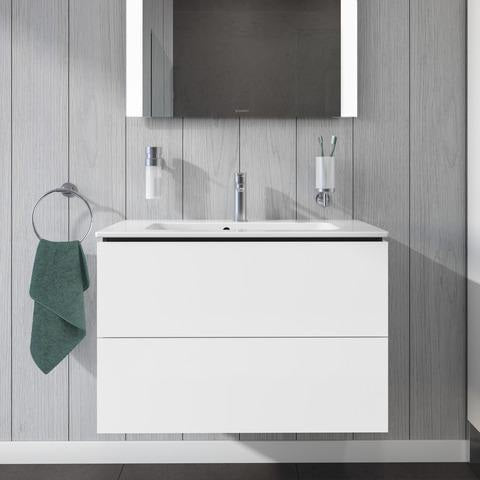DURAVIT L-Cube Waschtischunterbau 820 mm weiß matt mit 2 Schubkästen und Tip-On-Technik