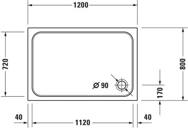 DURAVIT D-Code Duschwanne 1000x700 mm Weiß Sanitäracryl rechteckig
