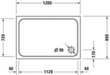 DURAVIT D-Code Duschwanne 1000x700 mm Rechteckig Weiß Sanitäracryl mit Antislip