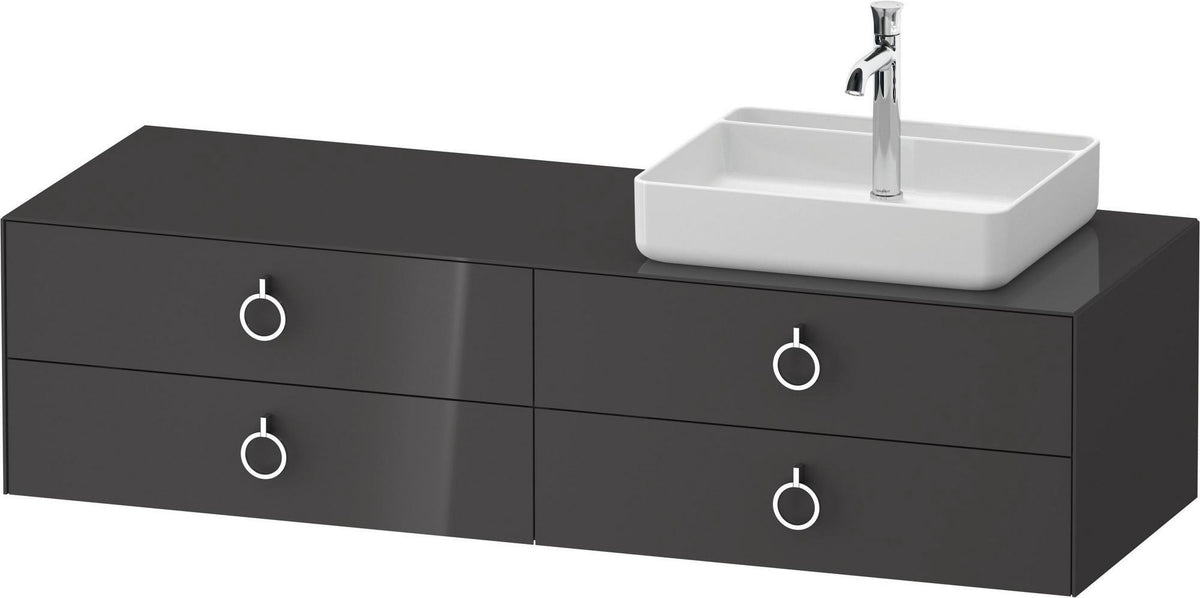 Duravit White Tulip Waschtischunterbau 1600 mm Nussbaum links von Philippe Starck