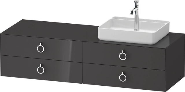 Duravit White Tulip Waschtischunterbau 1600 mm Nussbaum links von Philippe Starck