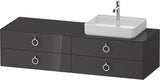 DURAVIT White Tulip Konsolenwaschtischunterbau 1600 mm mit 4 Schubkästen & LED-Innenbeleuchtung