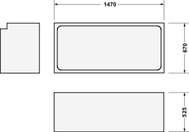 Duravit No.1 Wannenträger 1500x700mm – Polystyrol, rechteckig, 515mm hoch