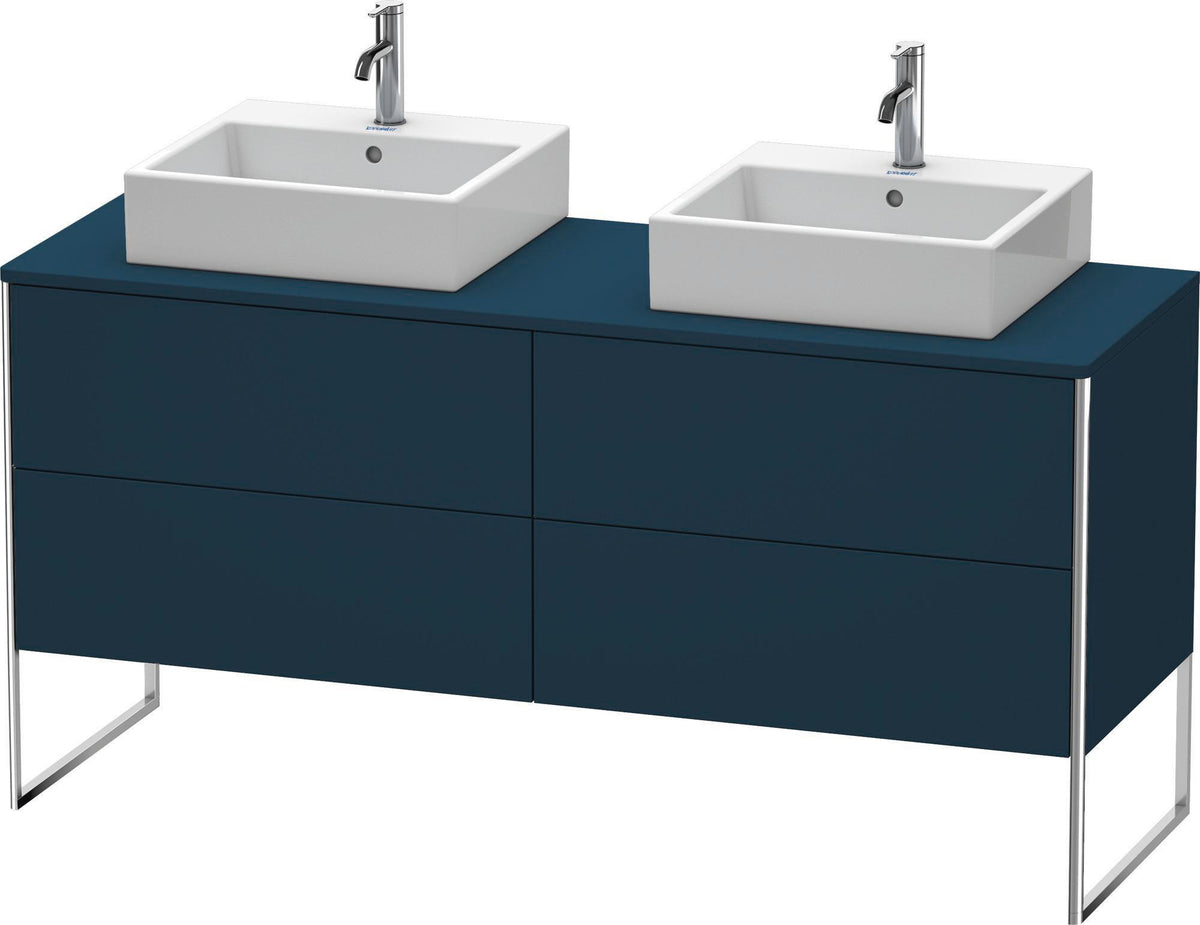 DURAVIT XSquare Waschtischunterbau 1600 mm betongrau matt, 4 Schubkästen, Tip-On, bodenstehend
