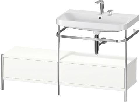 Duravit Waschtischset HAPPY D.2 PLUS 1400x490mm ein Hahnloch taupe supermatt