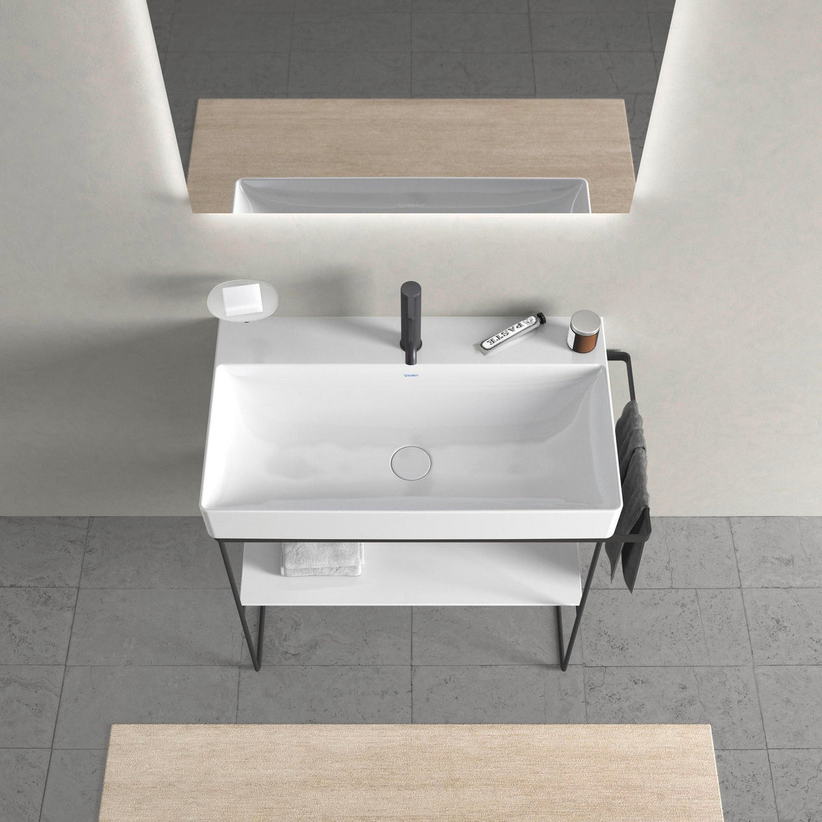 Duravit DuraSquare Möbelwaschtisch 800 mm, weiß, mit Hahnlochbank