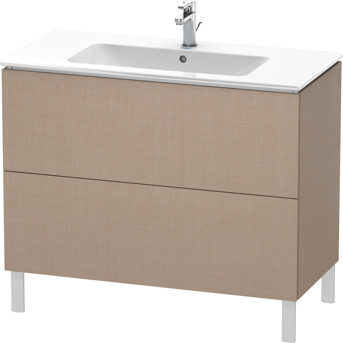 Duravit L-Cube Waschtischunterbau 1020 mm taupe matt, bodenstehend, 2 Auszüge, Tip-On