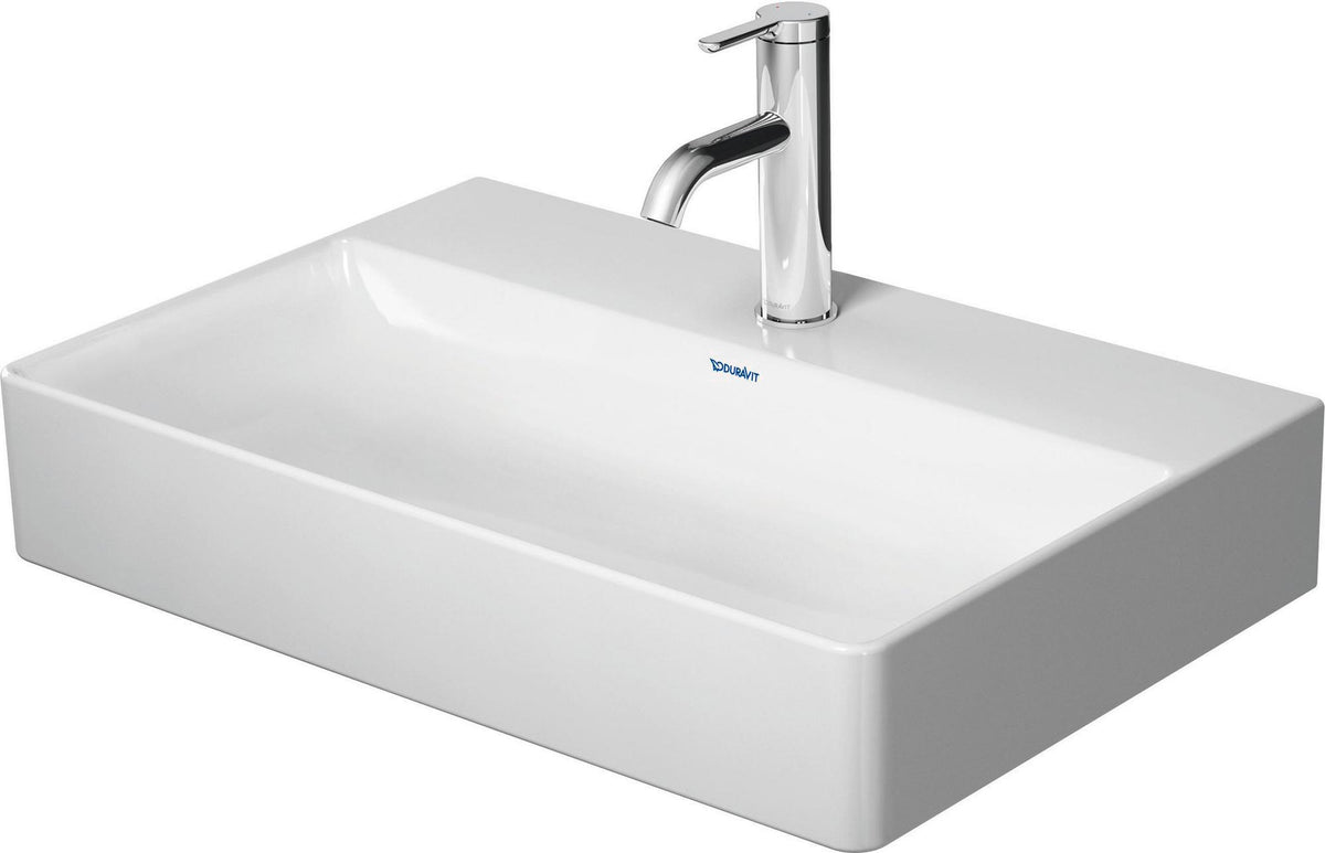 DURAVIT DuraSquare Möbel-Waschtisch 600 mm, DuraCeram, weiß, mit Hahnlochbank, ohne Überlauf